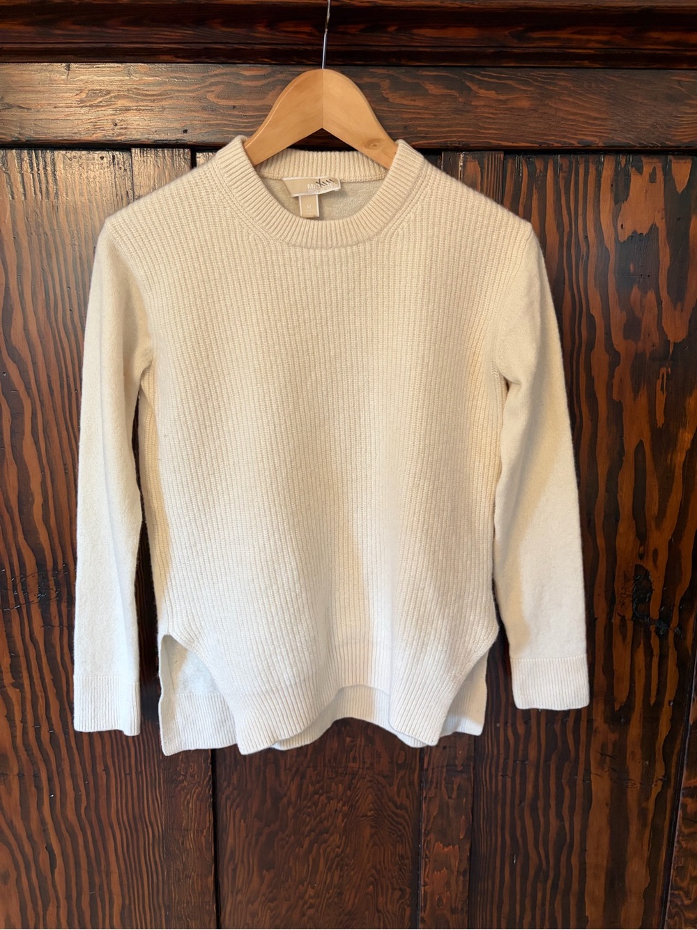 Michael Kors %100 Cashmere Crewneck Ribbed Sweater